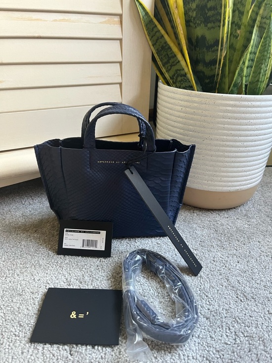 Ampersand As Apostrophe Handbags - NWT Ampersand As Apostrophe Micro Tote in Navy Night Python-Genuine Leather
